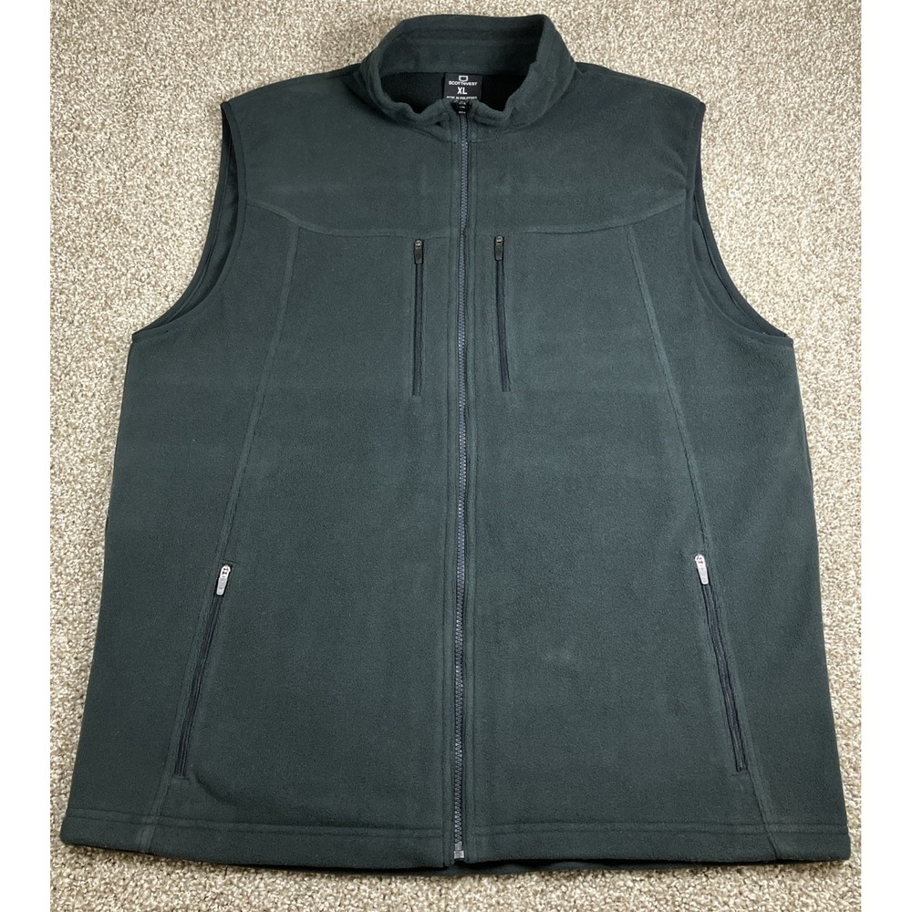 SCOTTeVEST Vest Mens XL Black Fireside Fleece Hidden Pockets Travel SV-FFM